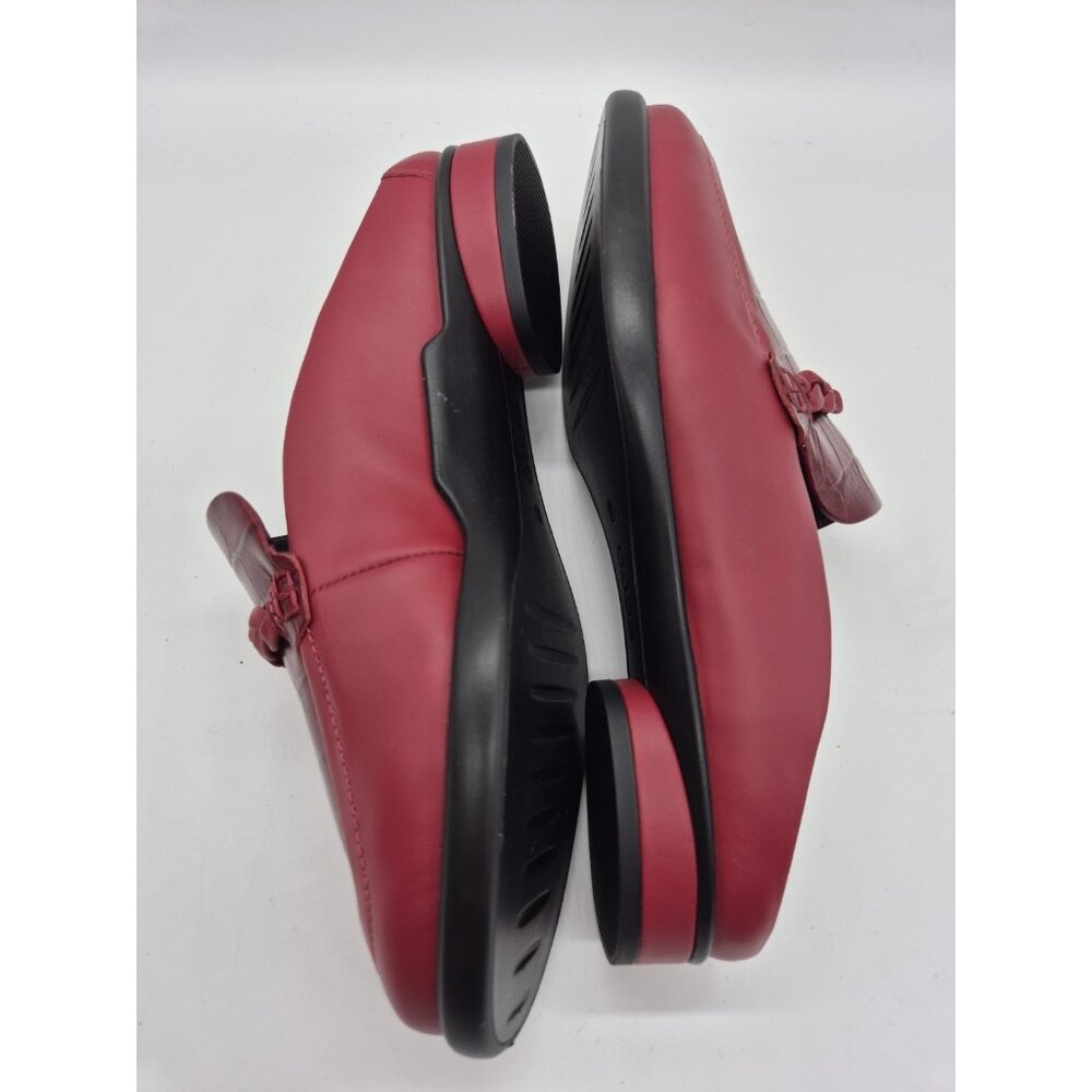 ECCO Women's Shoes Mules Size 8 8.5 US 39 EU Red Leather Croc Embossed (313 - Picture 7 of 12